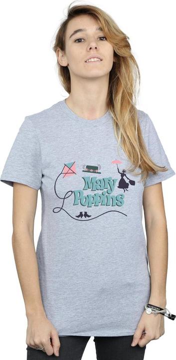 Actual product image Disney Womens/Ladies Mary Poppins Logo Cotton Boyfriend T-Shirt (XL)