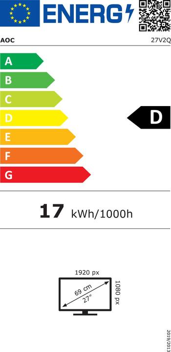 Label énergétique AOC 27v2q (1920 x 1080 pixels, 27")