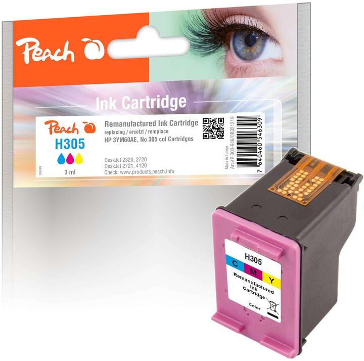 Peach Tinte HP Nr. 305 / 3YM60AE Cyan/Magenta/Yellow (M, Y, C)