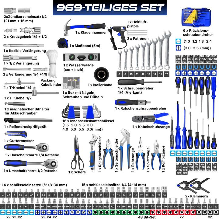 Actual product image Masko Tool case with wheels (969 pieces)