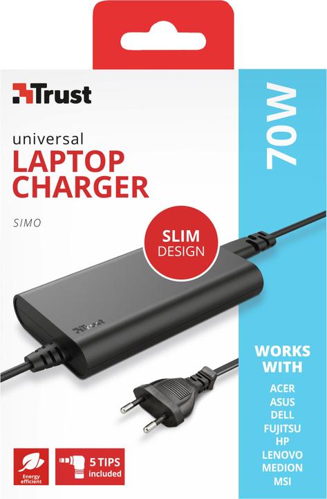 Image du produit Trust Simo Slim Laptop Charger 70w (70 W)