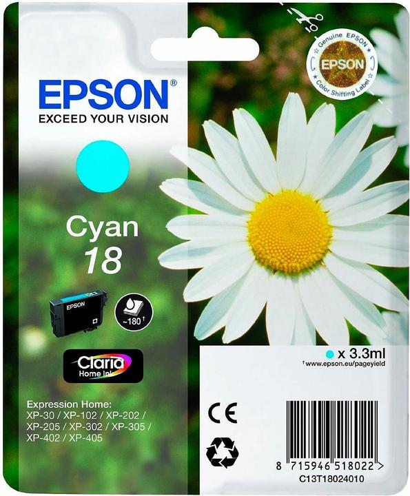 Produktbild Epson Original Tintenpatrone T1802 (C)