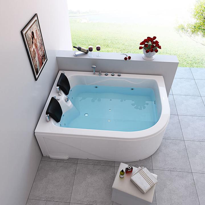 Image du produit Home Deluxe Baignoire balnéo 2 personnes DOLPHIN (droite) - 180x120x65cm (120 cm, 180 cm)
