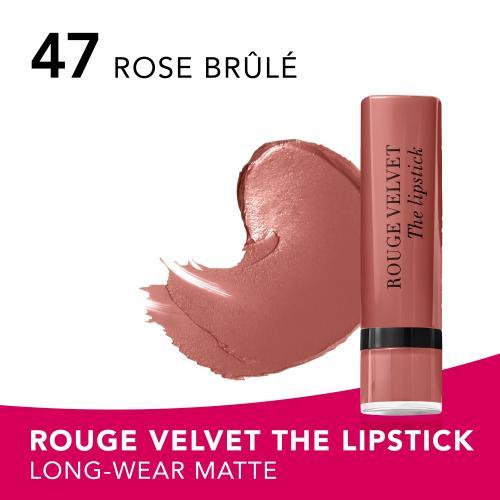 Actual product image Bourjois Rouge Velvet The Lipstick (47 Rose Brulé)