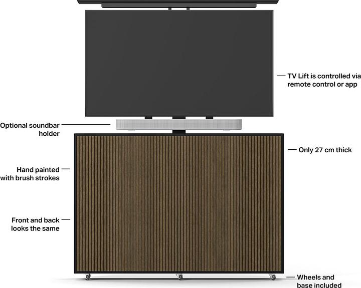 Image du produit Multibrackets Meuble TV Lift Slim, système de levage inclus (55", 50 kg)