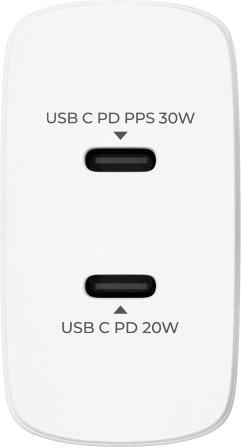 Actual product image prio 50W Quick Charger 30W PD PPS (USB C) + 20W PD (USB C) white (30 W)