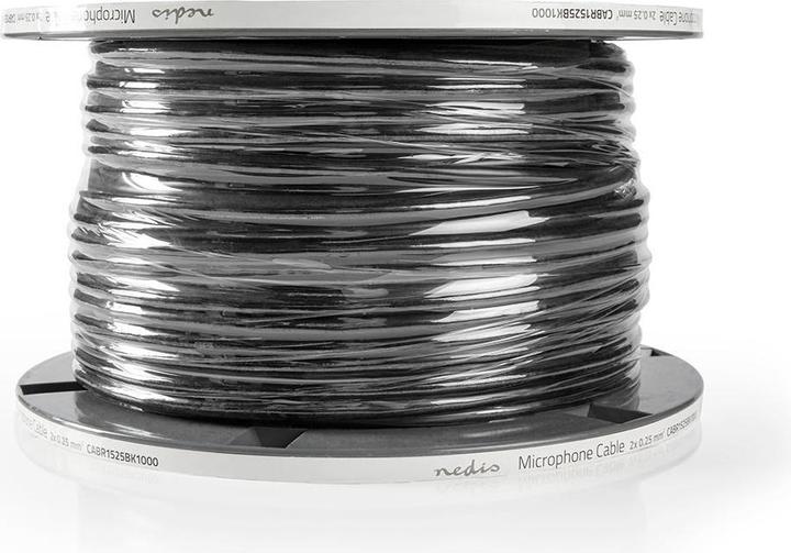 Image du produit Nedis câble microphone| 2x 0.25 mm²| cuivre| 100.0 m| rond| PVC| noir| - Rallonges
