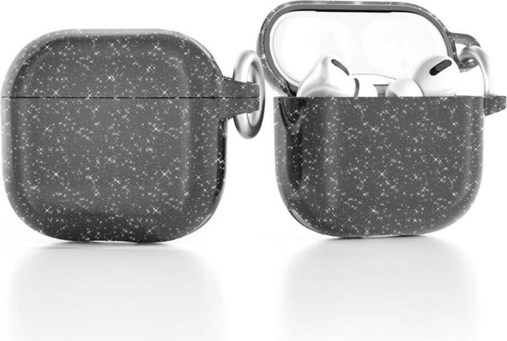 Actual product image Hurtel Back panel cover Glitter Case for AirPods 4 - Black (Headphone bag)