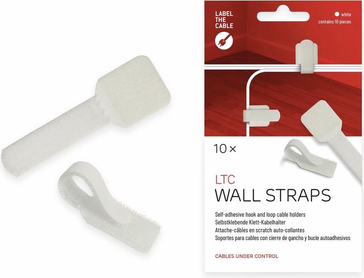 Immagine prodotto Label-the-cable Fascette in velcro da parete LTC, confezione da 10 (Fascette in velcro, 90 mm, 10 pz.)