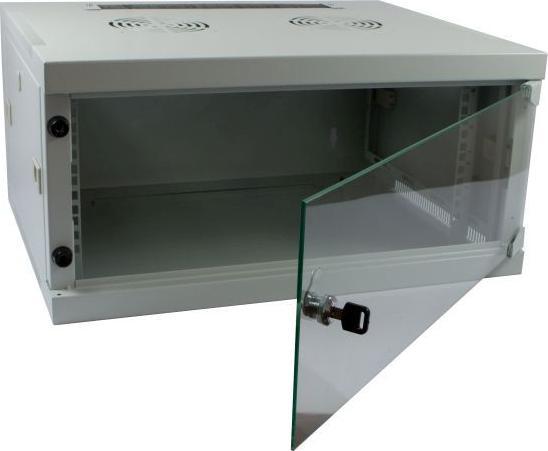 Actual product image Allnet 19 Wall-mounted enclosure 6U W541 / D445mm 1-piece *light grey* SMQ series (6 RU, 19 inch rack)