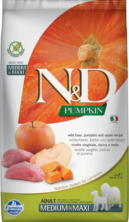 Image du produit Farmina Nourriture sèche Pumpkin Adult Maxi sanglier & pomme, 2.5 kg (Adulte, 4 pcs, 2500 g)