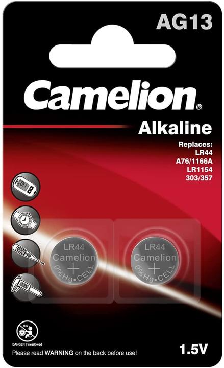 Camelion Pile a bottone LR 44 Alcaline (2 pz., LR44, 105 mAh)
