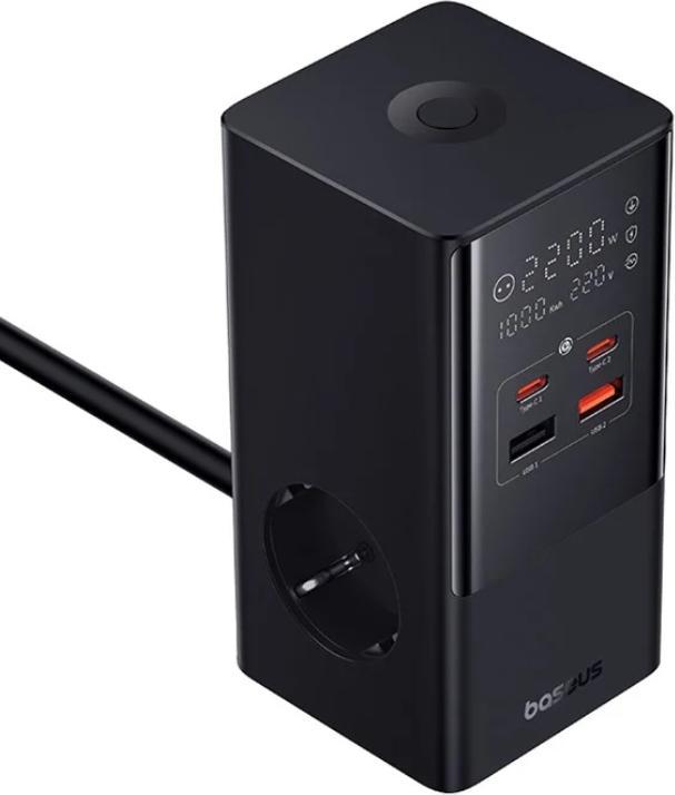 Actual product image Baseus Nástěnná nabíječka / napájecí pásek PowerCombo 100W (černý) (100 W)