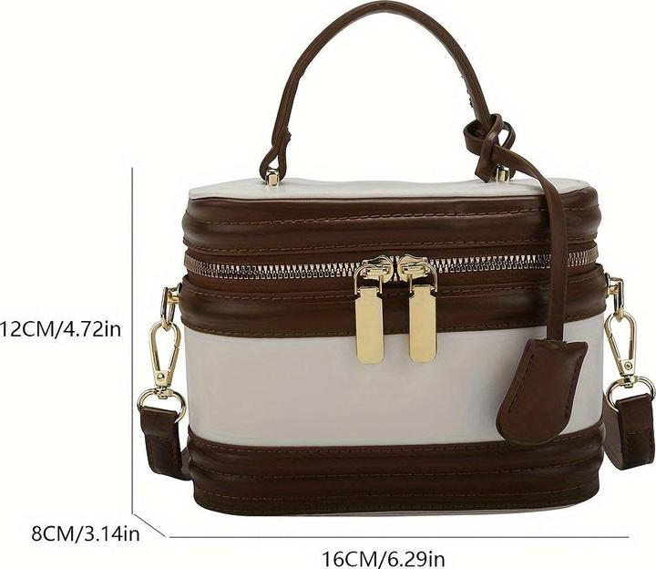 Only-Bags.Store Elegante Messenger Bag, verstellbarer Riemen, Reissverschluss, Polyester gefüttert, Randfarbe
