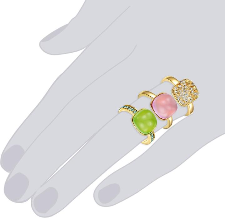Actual product image Lulu & Jane Metal alloy decorated with crystals by Swarovski® yellow gold - 33246 (52)
