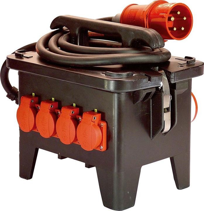 Actual product image As - Schwabe CEE power distributor construction site power distributor M2 60552 400 V 32 A as (60552) (7 x, CEE 7/3, CEE)