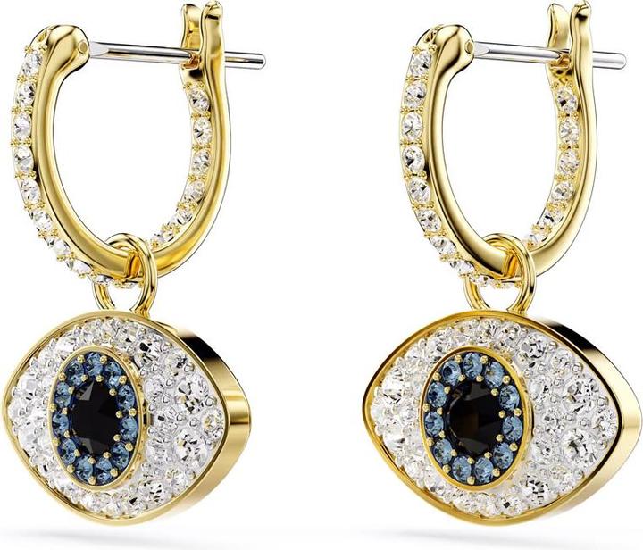 Swarovski Symbolica Drop Ohrhänger Böser Blick Blau Gold (Swarovski Metall)