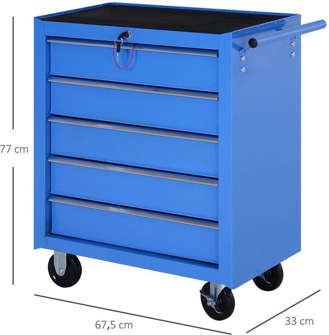 Actual product image Swisshandel24 Mobile workshop trolley Tool trolley Tool trolley Tool box with 5 drawers red (1 x)