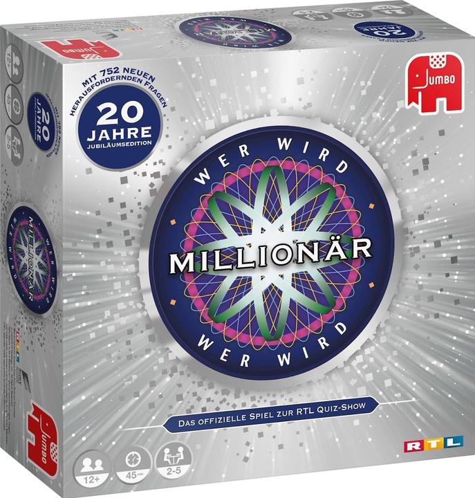 Immagine prodotto Jumbo Chi vuole essere un milionario 20 J, d 20 anni edizione anniversario, da 12 anni, 2-5 giocatori (Tedesco)