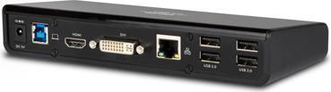 Image du produit Hamlet Station d'accueil USB 3.0 à double affichage DVI et HDMI, hub avec 6 ports USB, LAN ET AUDI (USB-A, USB-B, 6 Ports)