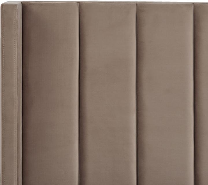 Produktbild Beliani Polsterbett Samtstoff taupe Lattenrost 140 x 200 cm VILLETTE (140 x 200 cm)