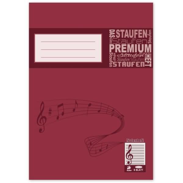 Immagine prodotto Staufen Quaderno musicale senza linee guida Riga N Riga musicale DIN A4 senza margine, 8 fogli (A4, Copertina morbida)