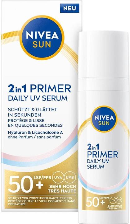 Actual product image NIVEA 2 in 1 Primer (Sun cream face, SPF 50+, 30 ml)