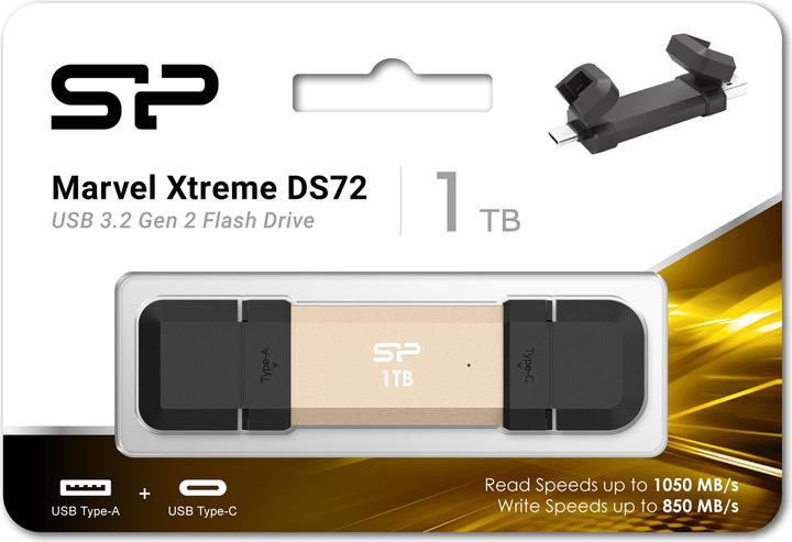 Silicon Power 1TB USB Stick USB Typ A+C 1050/850MB's gold (1000 GB)