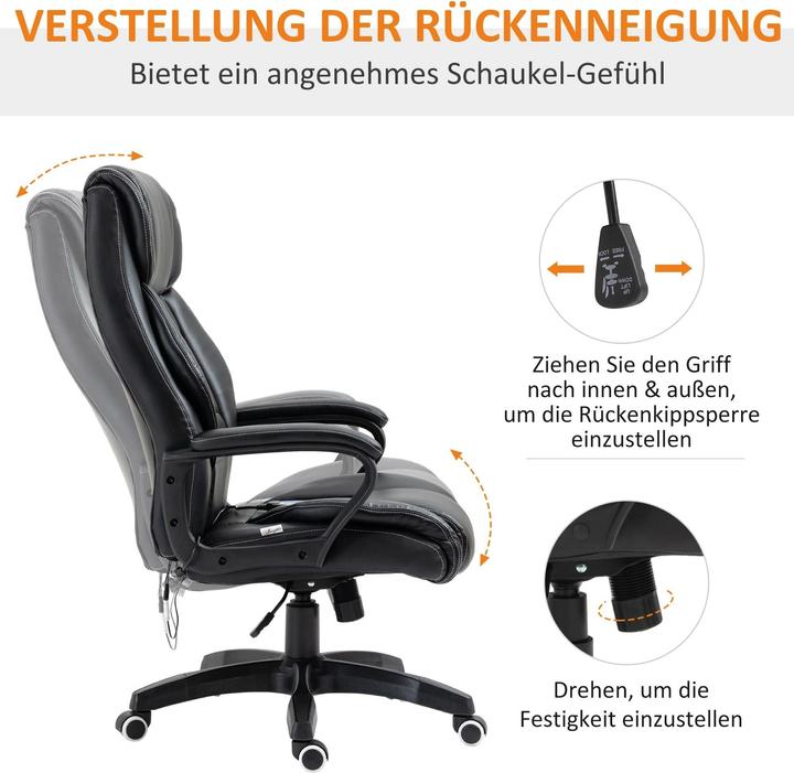 Actual product image Homcom Height-adjustable office chair with massage