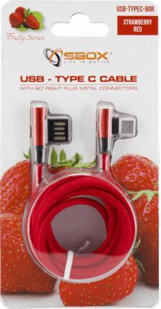 Immagine prodotto Sbox USB->Type-C 90 m/m 1,5 m Type-C-90R rosso fragola (1.50 m, USB 2.0)