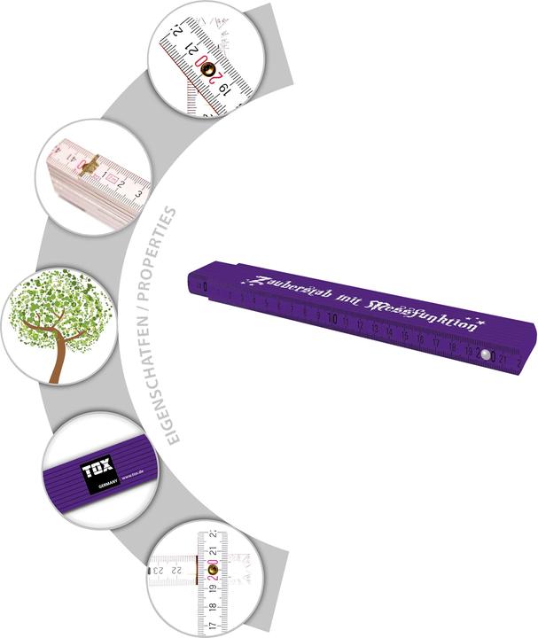 Actual product image Tox Double meter "Magic wand with measuring function", 2 m (mm, cm)