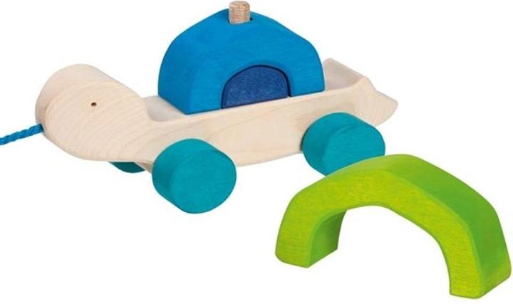 Actual product image Goki Tortuga turtle pull toy with wiggle gait
