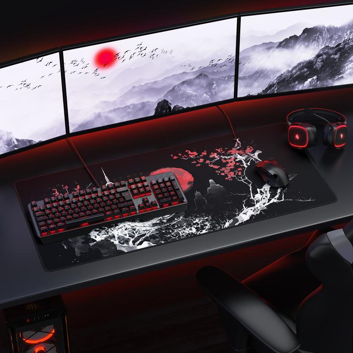Produktbild Titanwolf Gaming Mauspad, 900 x 400mm XXL Speed Gaming Mausmatte, Mousepad Extragrosse Fläche, Japan Ink Black (XXL)