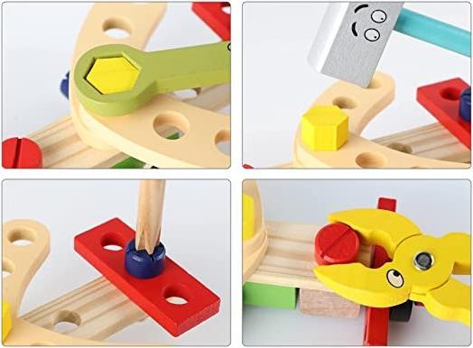Immagine prodotto Esmée Holz Kinder Werkzeug Koffer Handwerker Tool Zubehör Lern Spielset 36-tlg. Set