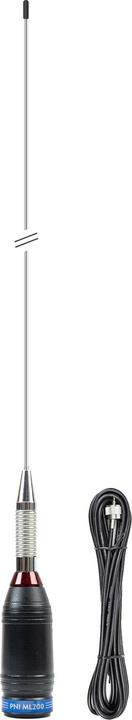 PNI CB-Antenne ML200, Länge 200 cm, 26–28 MHz, 1000 W, inklusive 4 Meter RG58-Kabel