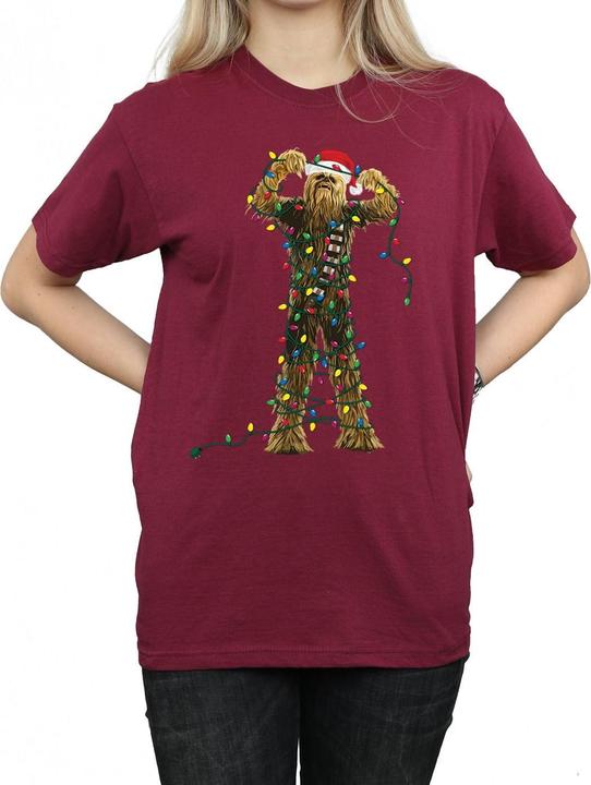 Immagine prodotto Star Wars Chewbacca Christmas Lights Maglietta Ampia Donna (M)