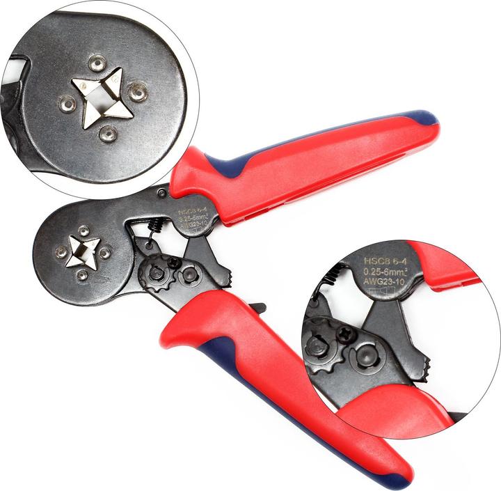 Actual product image Wiltec Automatic Adjustable Wire Cable 0,25-6mm² Crimping Crimper Pliers Cutter Stripper Ratchet (240 mm)