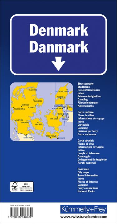Image du produit Danemark Carte routière 1:300 000