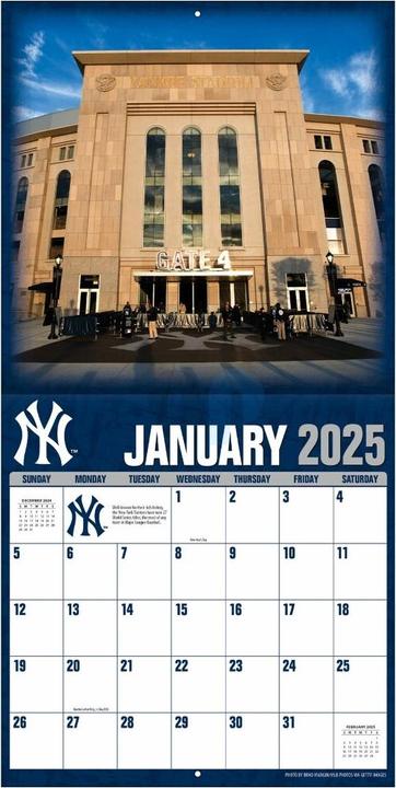Produktbild MLB - New York Yankees. Yankee Stadium - 30.5 x 30.5 cm Stadion Wandkalender 2025 (30.5 x 30.5 cm, Französisch, Italienisch, Spanisch, Deutsch, Englisch)