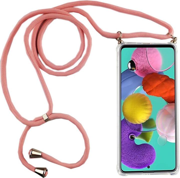 Produktbild König Design Handykette für Samsung Galaxy A51 mit Band Case zum umhängen Kordel Etui Rosa