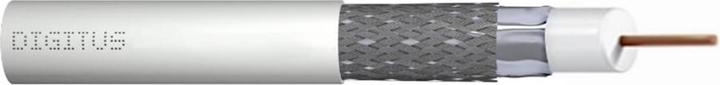 Immagine prodotto Digitus Cavo coassiale RG-6 75 Ohm, schermato in lamina + treccia, 77% Eca PVC, 500 m Bianco-Rotolo (75 dB, Cavi antenna)