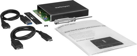 Actual product image StarTech HDD Drive Enclosure Dual-Slot (M.2 2230, M.2 2260, M.2 2242, M.2)