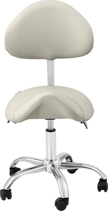 Produktbild Physa Sattelstuhl Sattelhocker mit Lehne Rollhocker Grau, Silbern höhenverstellbar