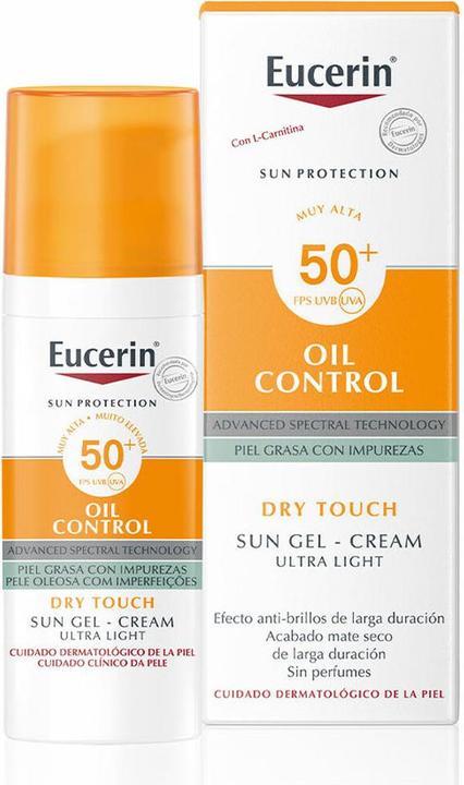 Actual product image Eucerin Sun Cream Oil Control Dry Touch Fps50 50ml (Suntan cream, SPF 50+, 50 ml)