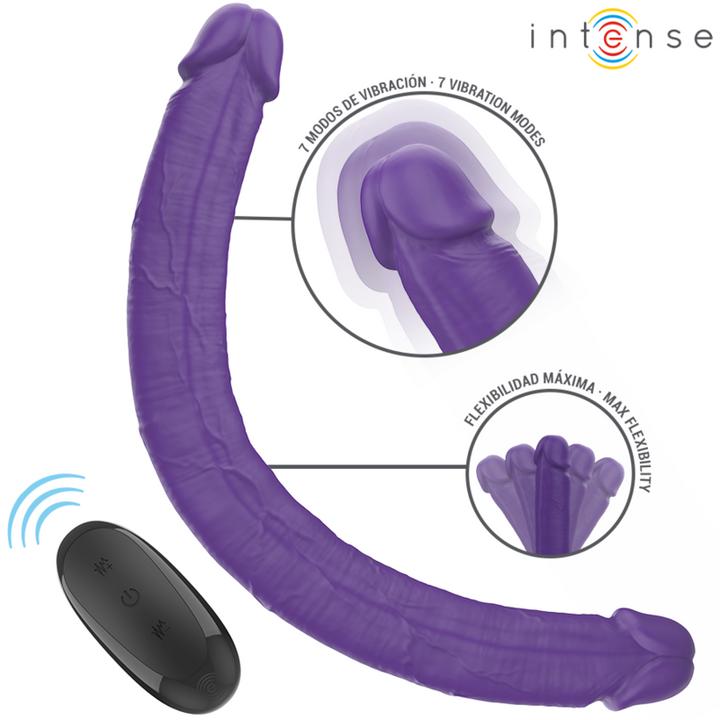 Productafbeelding Intense Gunter Dildo Doppelvibrator 40 cm Lila Fernbedienung