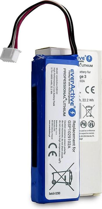 Actual product image Everactive Rechargeable battery EVB101 to bluetooth speaker JBL Charge (Rechargeable battery operated)