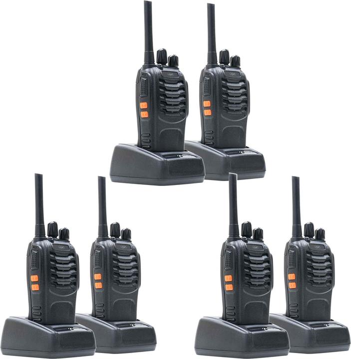 Image du produit PNI Pack de 6 radios PMR R40 PRO portables, batteries, chargeurs et écouteurs inclus.
