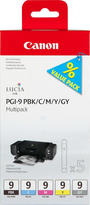 Actual product image Canon Pgi-9 (M, GY, C, Y, PBK)