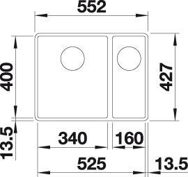 Actual product image Blanco Subline 340/160-F (42.90 cm, 55.20 cm)