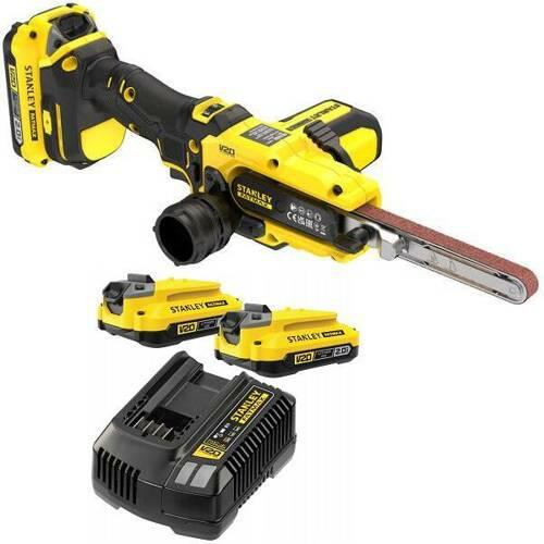 Actual product image Stanley v20 bandfile belt sander with 2x 2.0ah (Belt sanders)